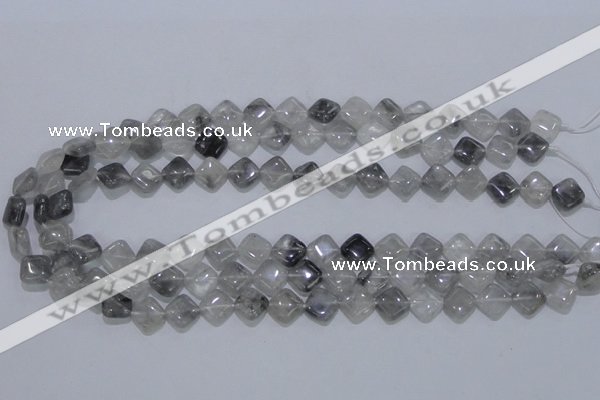 CCQ203 15.5 inches 10*10mm diamond cloudy quartz beads wholesale