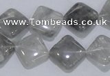 CCQ204 15.5 inches 15*15mm diamond cloudy quartz beads wholesale