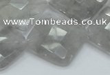 CCQ211 15.5 inches 25*25mm faceted diamond cloudy quartz beads