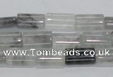 CCQ216 15.5 inches 10*15mm flat column cloudy quartz beads wholesale