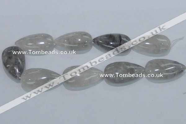 CCQ224 15.5 inches 25*45mm teardrop cloudy quartz beads wholesale