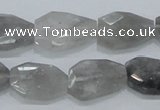 CCQ225 15.5 inches 14*20mm faceted freeform cloudy quartz beads