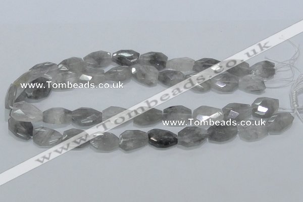 CCQ225 15.5 inches 14*20mm faceted freeform cloudy quartz beads