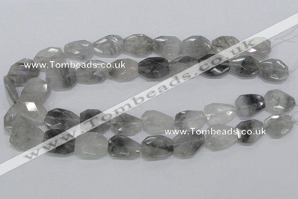 CCQ226 15.5 inches 16*22mm faceted freeform cloudy quartz beads