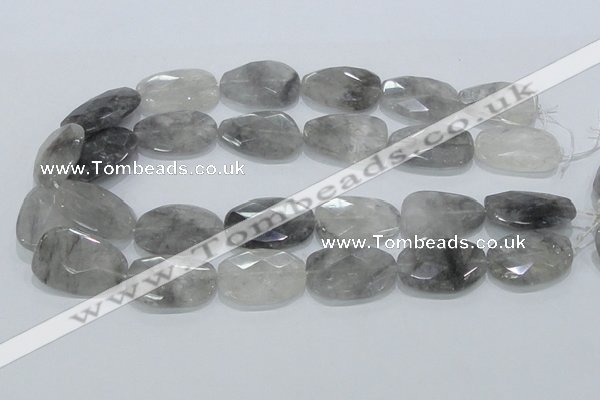 CCQ227 15.5 inches 20*30mm faceted freeform cloudy quartz beads