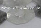 CCQ228 15.5 inches 22*35mm faceted freeform cloudy quartz beads