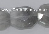 CCQ229 15.5 inches 26*32mm faceted freeform cloudy quartz beads