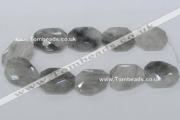 CCQ230 15.5 inches 30*40mm faceted freeform cloudy quartz beads