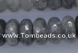 CCQ238 15.5 inches 10*20mm faceted rondelle cloudy quartz beads