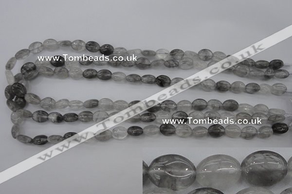 CCQ243 15.5 inches 8*10mm oval cloudy quartz beads wholesale