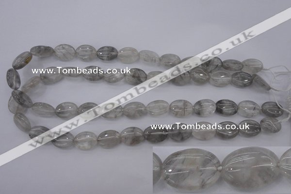 CCQ244 15.5 inches 12*16mm oval cloudy quartz beads wholesale