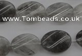 CCQ250 15.5 inches 15*20mm twisted oval cloudy quartz beads wholesale