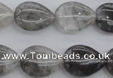 CCQ254 15.5 inches 15*20mm flat teardrop cloudy quartz beads