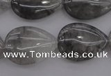 CCQ255 15.5 inches 18*25mm flat teardrop cloudy quartz beads