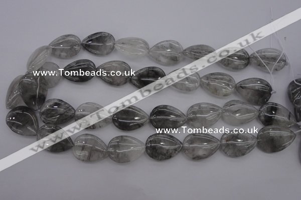 CCQ255 15.5 inches 18*25mm flat teardrop cloudy quartz beads