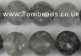 CCQ317 15.5 inches 18mm faceted round cloudy quartz beads wholesale