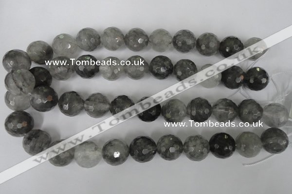 CCQ317 15.5 inches 18mm faceted round cloudy quartz beads wholesale