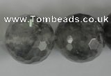 CCQ320 15.5 inches 25mm faceted round cloudy quartz beads wholesale