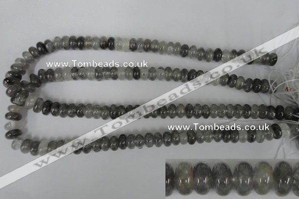 CCQ327 15.5 inches 6*10mm rondelle cloudy quartz beads wholesale