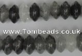 CCQ328 15.5 inches 7*13mm rondelle cloudy quartz beads wholesale