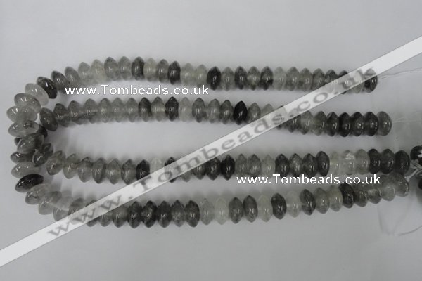 CCQ328 15.5 inches 7*13mm rondelle cloudy quartz beads wholesale