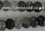 CCQ333 15.5 inches 10*14mm faceted rondelle cloudy quartz beads