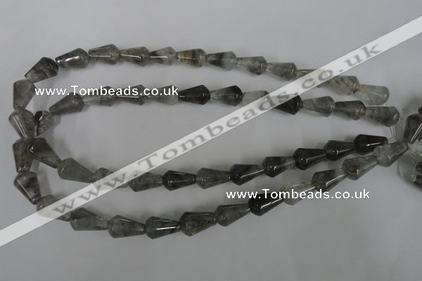 CCQ338 15.5 inches 10*15mm teardrop cloudy quartz beads wholesale