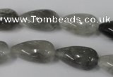 CCQ342 15.5 inches 12*22mm teardrop cloudy quartz beads wholesale