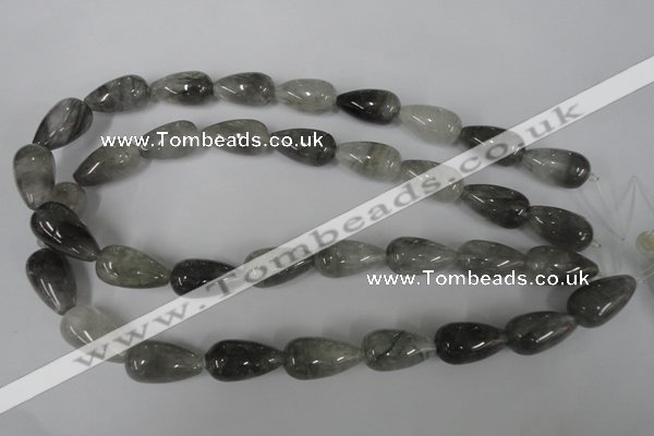 CCQ342 15.5 inches 12*22mm teardrop cloudy quartz beads wholesale