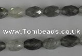 CCQ348 15.5 inches 8*12mm faceted rice cloudy quartz beads wholesale