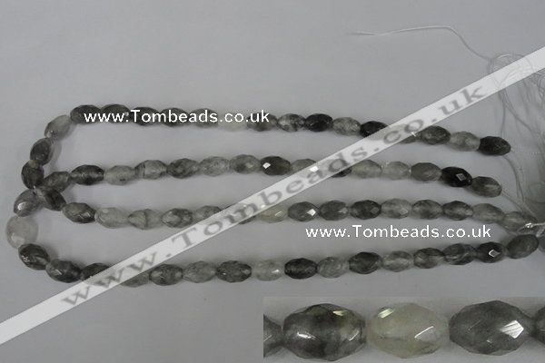 CCQ348 15.5 inches 8*12mm faceted rice cloudy quartz beads wholesale