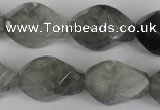 CCQ360 15.5 inches 15*25mm twisted rice cloudy quartz beads wholesale