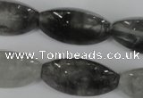 CCQ362 15.5 inches 15*30mm trihedron cloudy quartz beads wholesale