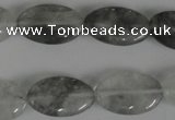 CCQ388 15.5 inches 12*20mm oval cloudy quartz beads wholesale
