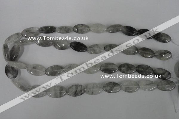 CCQ388 15.5 inches 12*20mm oval cloudy quartz beads wholesale