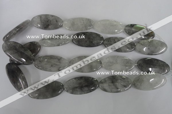 CCQ392 15.5 inches 20*40mm oval cloudy quartz beads wholesale