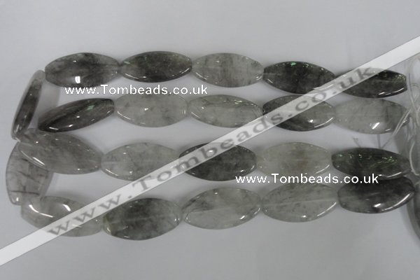 CCQ396 15.5 inches 18*35mm flat drum cloudy quartz beads wholesale