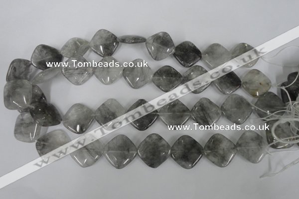 CCQ423 15.5 inches 20*20mm diamond cloudy quartz beads wholesale