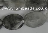 CCQ480 15.5 inches 18*25mm twisted & faceted oval cloudy quartz beads