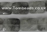 CCQ494 15*20mm twisted & faceted rectangle cloudy quartz beads