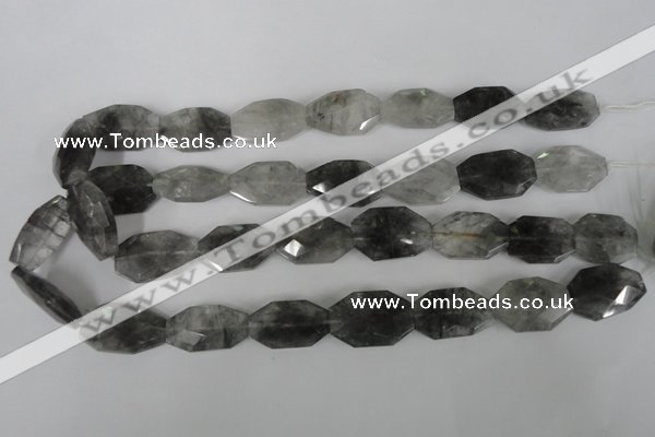 CCQ500 15.5 inches 16*25mm faceted octagonal cloudy quartz beads