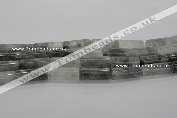 CCQ551 15.5 inches 12*30mm tube cloudy quartz beads wholesale