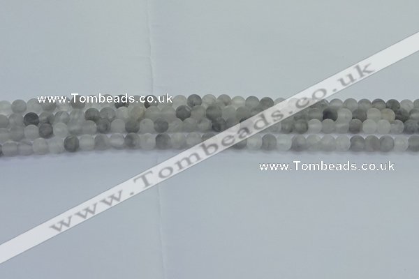 CCQ560 15.5 inches 4mm round matte cloudy quartz beads wholesale