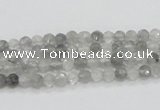 CCQ57 15.5 inches 4mm faceted round cloudy quartz beads wholesale