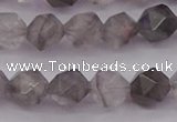 CCQ572 15.5 inches 8mm faceted nuggets cloudy quartz beads