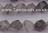 CCQ573 15.5 inches 10mm faceted nuggets cloudy quartz beads