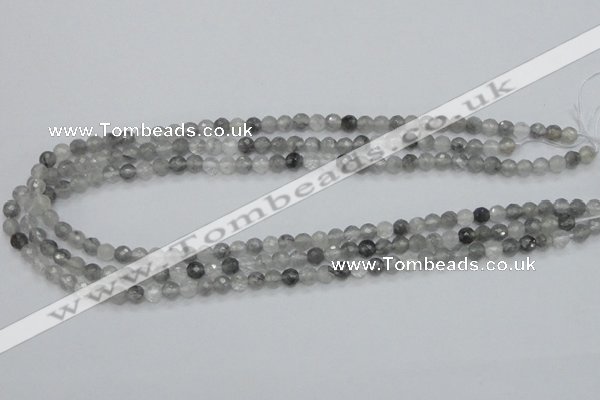 CCQ58 15.5 inches 6mm faceted round cloudy quartz beads wholesale