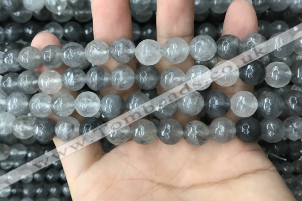 CCQ583 15.5 inches 10mm faceted round cloudy quartz beads wholesale