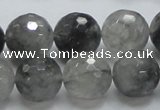 CCQ63 15.5 inches 16mm faceted round cloudy quartz beads wholesale