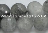 CCQ64 15.5 inches 18mm faceted round cloudy quartz beads wholesale